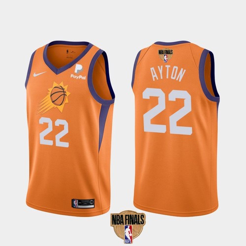 Men's Phoenix Suns #22 Deandre Ayton 2021 Orange Statement Finals Basketball Swingman Stitched Jeresy Men's Phoenix Suns #22 Deandre Ayton 2021 Orange Statement Finals Basketball Swingman Stitched Jeresy
